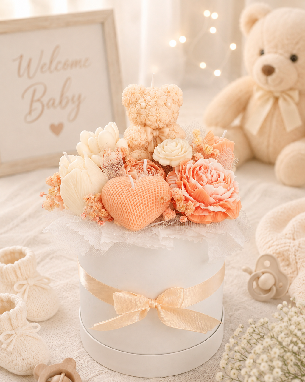 Svečni aranžma Welcome Baby