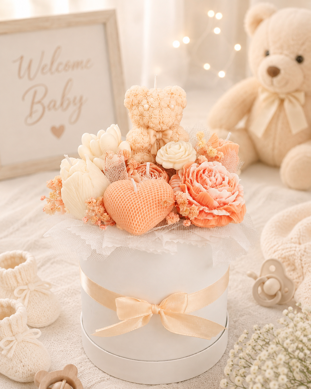 Svečni aranžma Welcome Baby